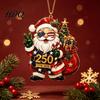 Holiday Tree Hanging Ornaments Patriotic Santa 250th Anniversary Ornament 1776-2026 Commemorative Christmas Decoration Lightweight Baubles