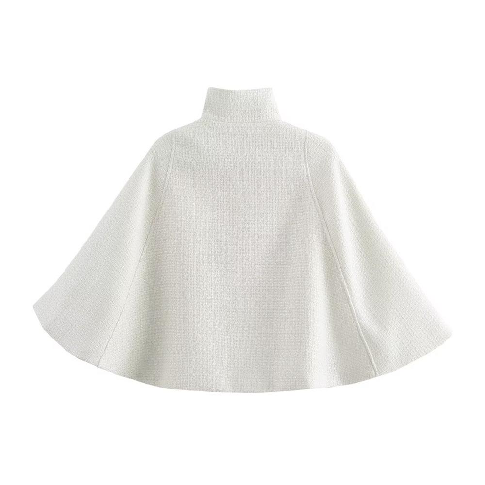 Casaco Capa Curto Feminino com Gola Alta Primavera 2025 – Elegante & Versátil