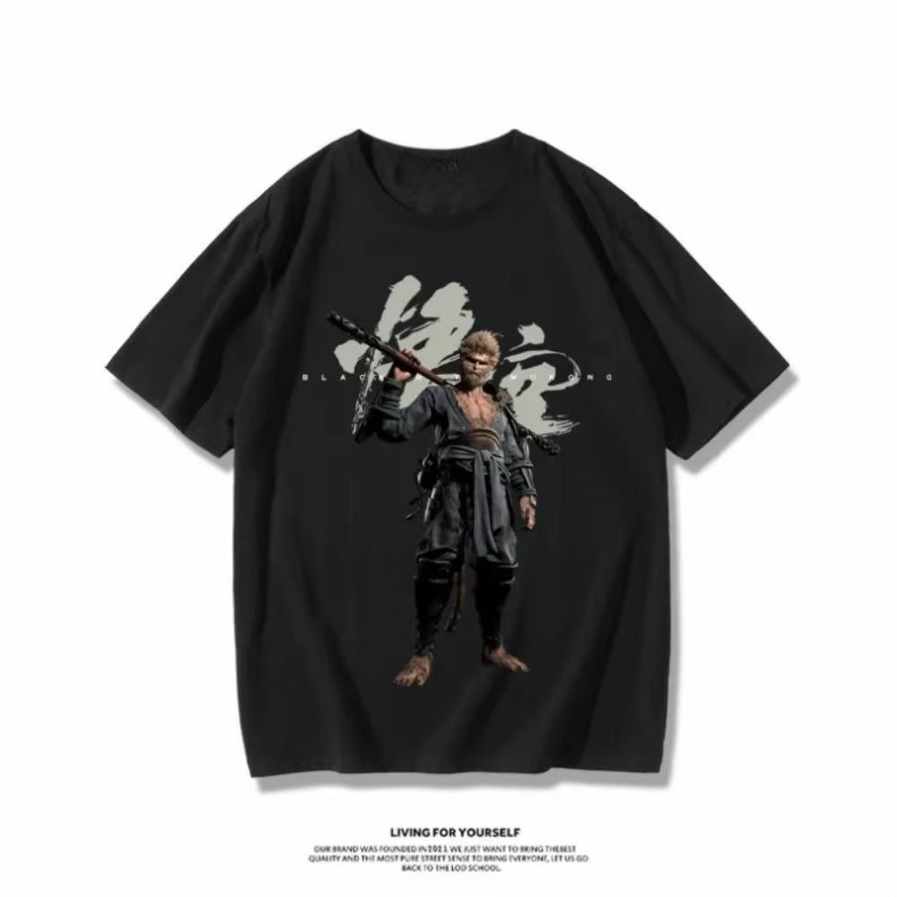 Black myth Wukong game around short sleeve T-shirt 2024 summer new cotton loose American men and women half sleeve tide