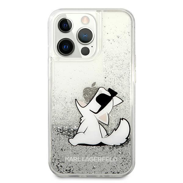 Etui Do iPhone 13 Pro Max Karl Lagerfeld Liquid Glitter Srebrne