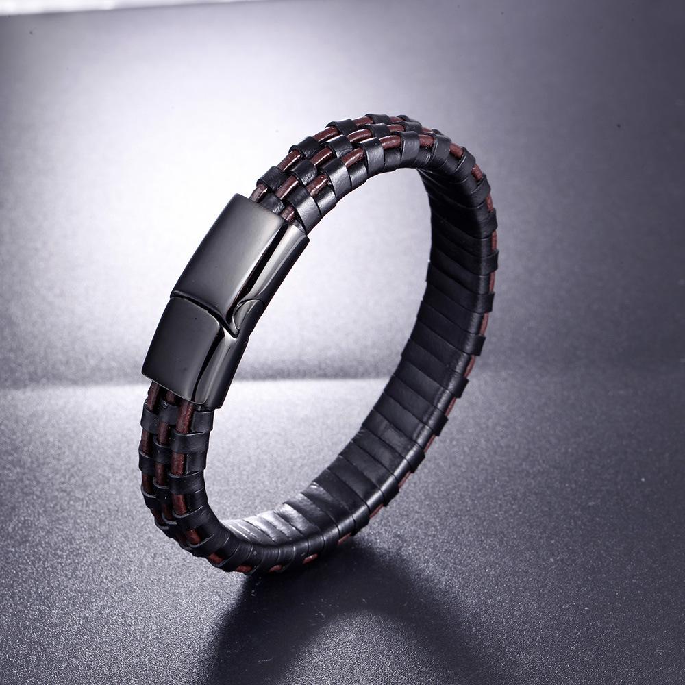 Korean version of fashion fashion jewelry, men's bracelets, leather rope woven bracelets