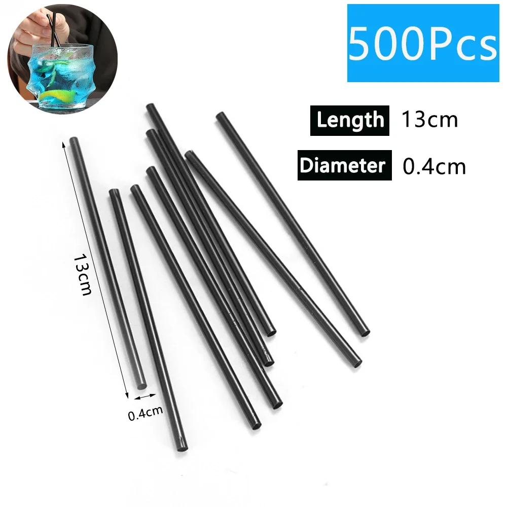 50-6000PC Black Straws Flexible Drinking Straws Cocktail Coffee Straw plastique Drink Tube Straw for Wedding Bar Party Wholesale
