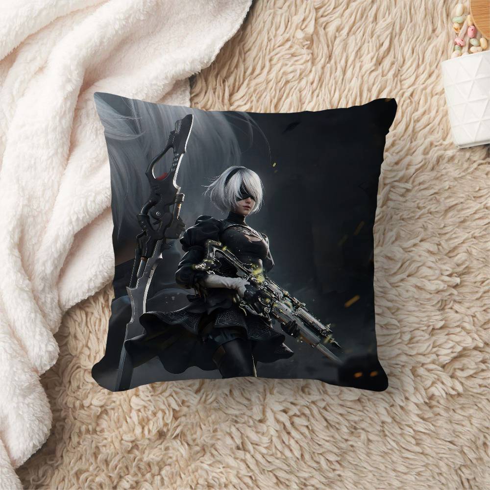 Game Nier Automata Cushion Cover Pillowcase Upholstery Sofa Throw Pillow Home Decor Pillowcas