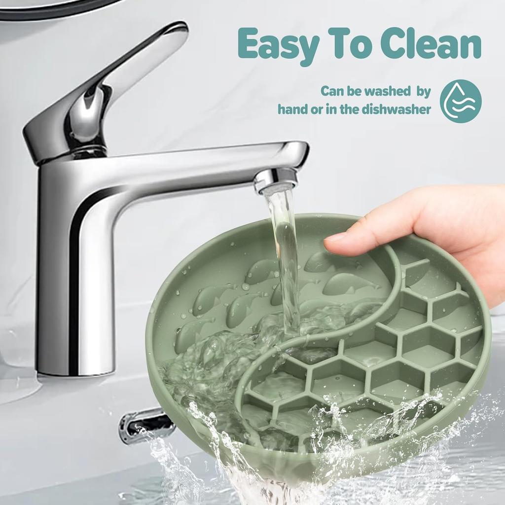 Slow Feeder Dog Bowls, Silicone Pet Food Bowls with Suction Cups, Non-Slip Dog Feeding Slow Down Pet Eating Speed for Fast Eaters, Anxiety Relief &