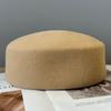 Winter New French Vintage Round Top 100% Wool Fedoras Hat Wedding Church Party Pillbox Caps Warm Women Hard Top Felt Berets Hat