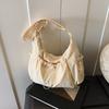 Trendy Nylon Material Shoulder Bag Pleated Design Large Capacity Crossbody Bag Lightweight Shopper Bag Casual Wear