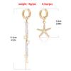 Summer Beach Vacation Style New Detachable Dual-purpose Starfish Tassel Imitation Pearl Asymmetric Earrings