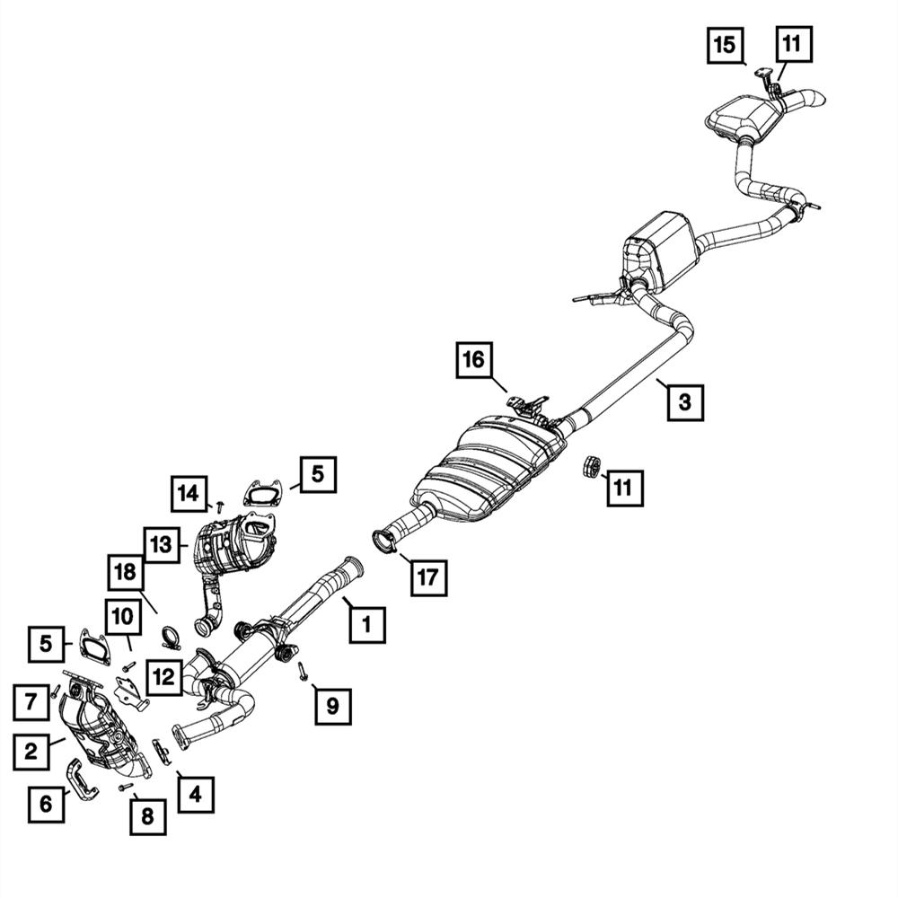 Muffler lug bracket-left 68312121AA