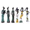 Lot de 3 Statues de Dame Africaine Figurine Sculpture Femme Tribale Décors Vintage