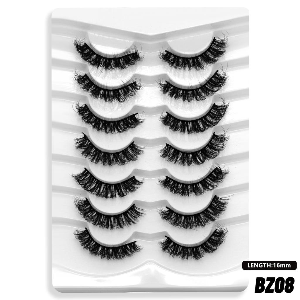 Fluffy Mink Lashes 5/7 Pairs Eyelashes Faux Mink Eyelashes Long Lasting Dramatic Volume Lashes Extension Thick Long
