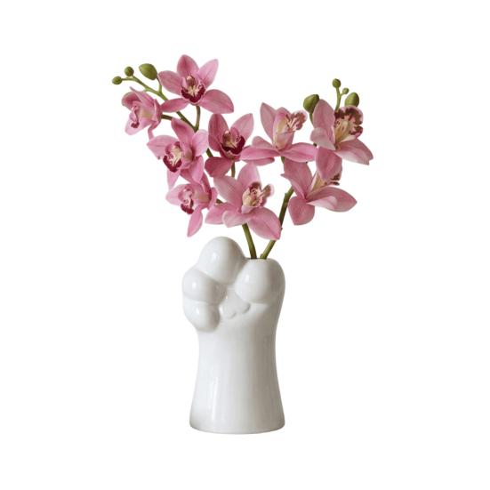 Cute Cat Paw Flowers Vase, Cat Paw Vase for Fresh/Dry Flowers, Decorative Ceramic Vase for Home Room Office Party Wedding
