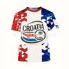 Herren Quick-Dry Fußball T-Shirt mit 3D-Druck Brasilien Kroatien Niederlande Honduras Fußballfan T-Shirt Sportbekleidung