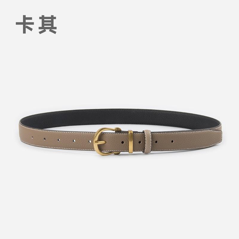 First Layer Lychee Pattern Leather Women'S Belt Cowhide Women'S With Jeans Casual Pants Women'S Pants Belt Women'S Belt
