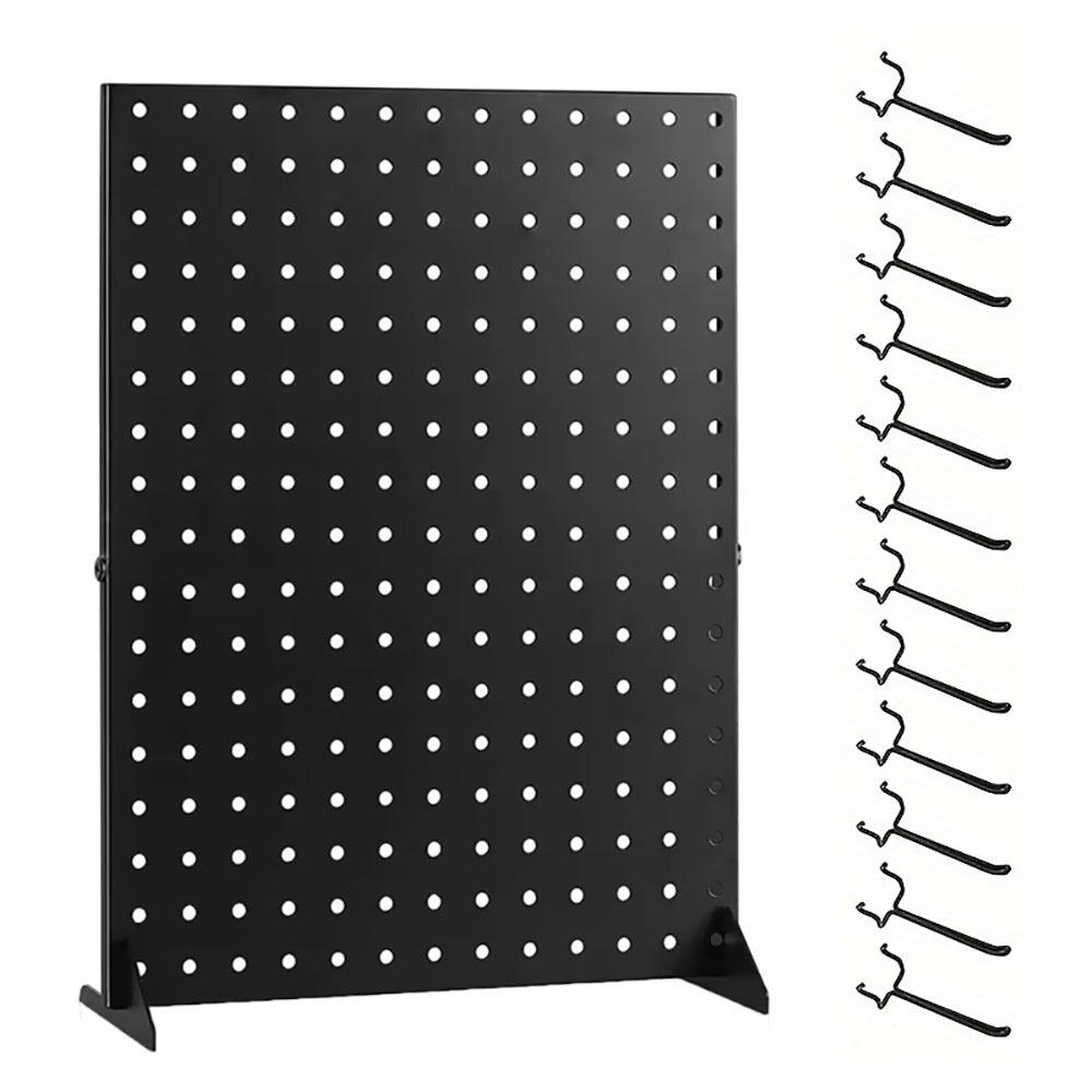 1Set Metal Perforated Panel Jewelry Display Rack with 12 Hooks Nail Board New Display Shelves
