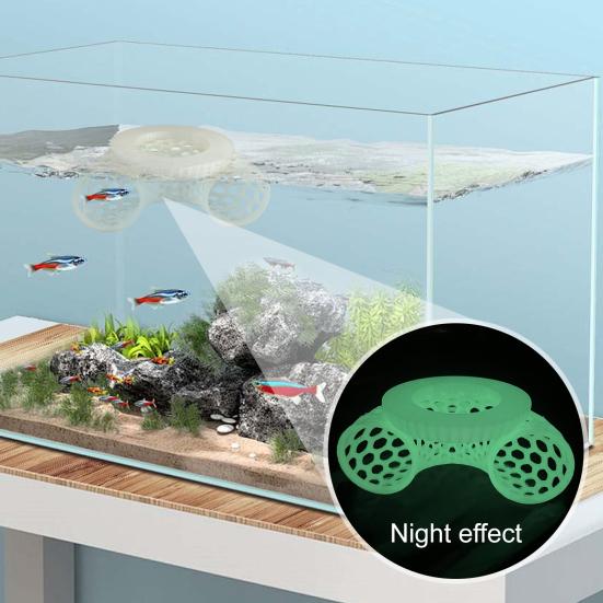 Schwimmender Betta-Tunnel 3D-gedruckt Hohl Betta Kleine Fische Garnelen Lebensraum Höhle Versteck Spielzeug Beschäftigung Aquarium Dekoration Aquarien Zubehör