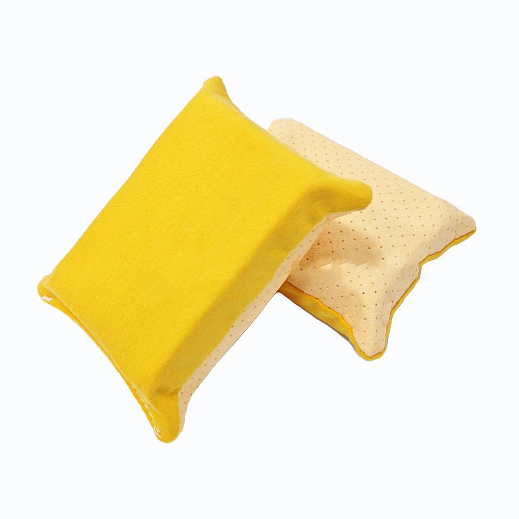 1PCS Multifunctional Car Cleaning Sponge Block Non-woven Double-sided Velvet Sponge Block Car Glass Cleaning and Defogging Sponge Wipe