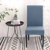 Solid Color Chair Covers Elastic Dining Room Seat Cover Washable Chair Protective Case for Restaurant Wedding Banquet Light Gray