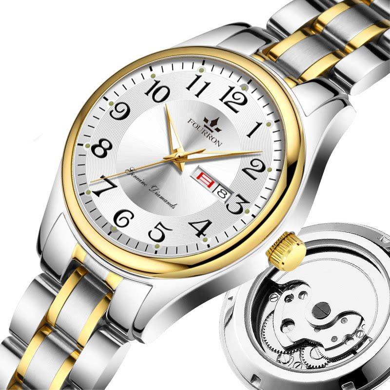 Schweizer Damen Automatik Skelett Tourbillon Uhr mit Leuchtzeigern & Echtem Lederarmband gray