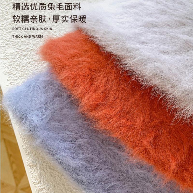 Rabbit Fur Plush Basin Hat Enlarged Hat Women's Winter Versatile Face Covering Warm Bucket Bucket Hat
