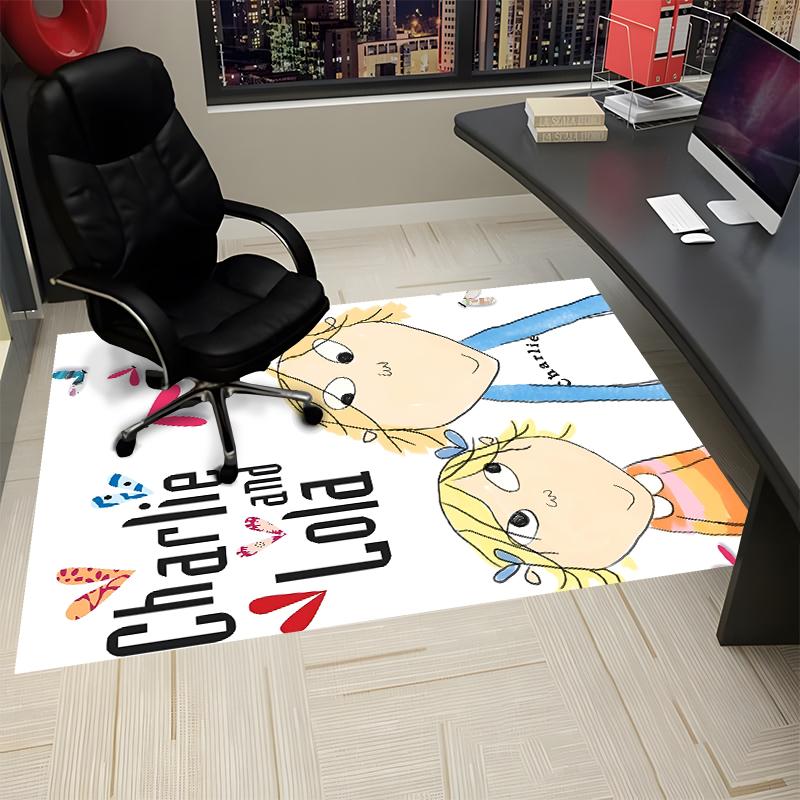 Charlie and Lola Printed Carpet, Rug for Office Chair Living Room Bedroom Kitchen Room Decor Gifts.