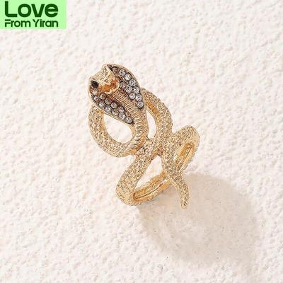 Huatang Anelli Midi Articolati a Forma di Serpente Personalizzati per Donna Lusso Cristallo Geometria Animale Lega Metallica Gioielli Dorati Anillos 19725