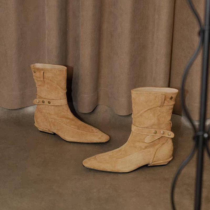 Ankle Boots for Women Heeled Elegant Pointed Toe Shoes 2025 Winter Fashion Chelsea Boots New Low Heels Trend Dress Mujer Botas