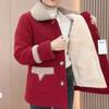 Imitationslammfleece-Steppjacke Damen Plus Fleece Verdickte Jacke Winter Granularfleece-Steppjacke Zum Warmhalten