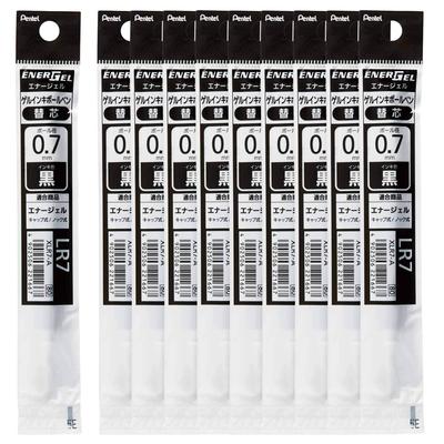 PENTEL Ballpoint Pen Refills, EnerGel, 0.7mm, XLR7-A, Black, 10-Pack