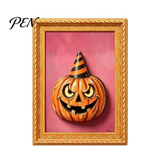 Waterproof Fridge Magnets Halloween Pumpkin Frame Refrigerator Magnet, Vintage Ghost Whiteboard Decorative Magnet for Holiday Party