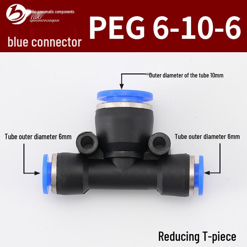 Wirtschaftlicher blauer pneumatischer Schnellkuppler: Gerade, T-Stück, Vierweg, Fünfweg, Reduzierstück für PU/PE/PY/PZA/PK/PV