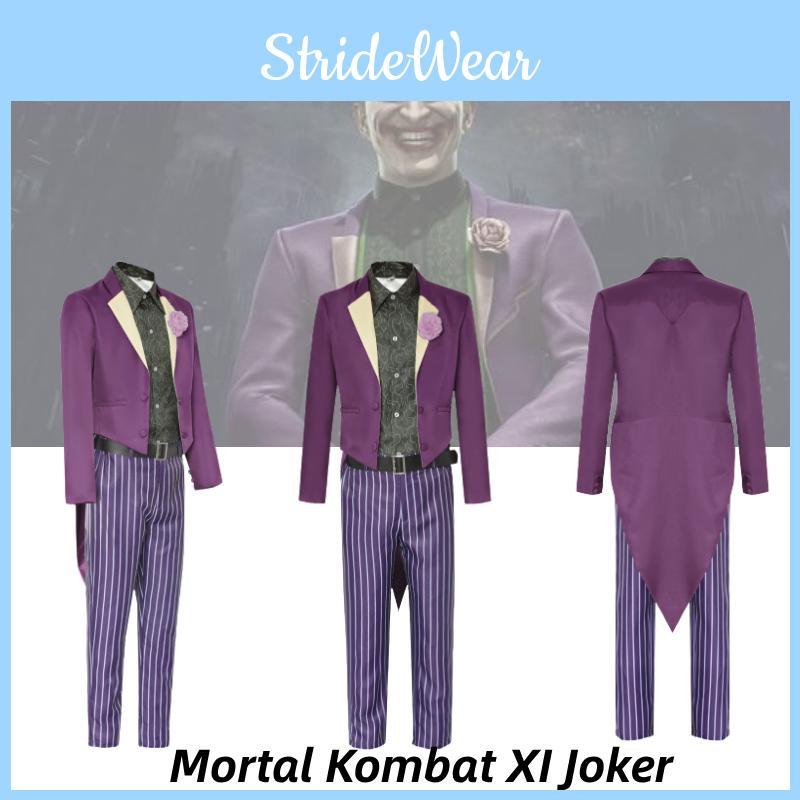 Completo Cosplay Joker di Mortal Kombat 11 in Poliestere di Alta Qualità per Comic Con e Feste in Costume