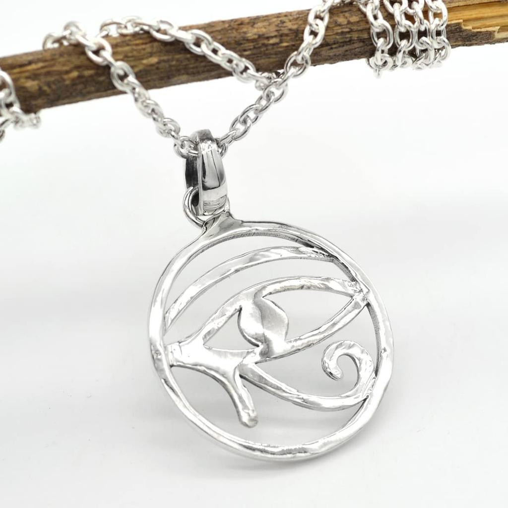 Pendant Necklace Evil Eye Design Solid 925 Sterling Silver Gemstone Pendant with Chain Jewelry For Women or Girls
