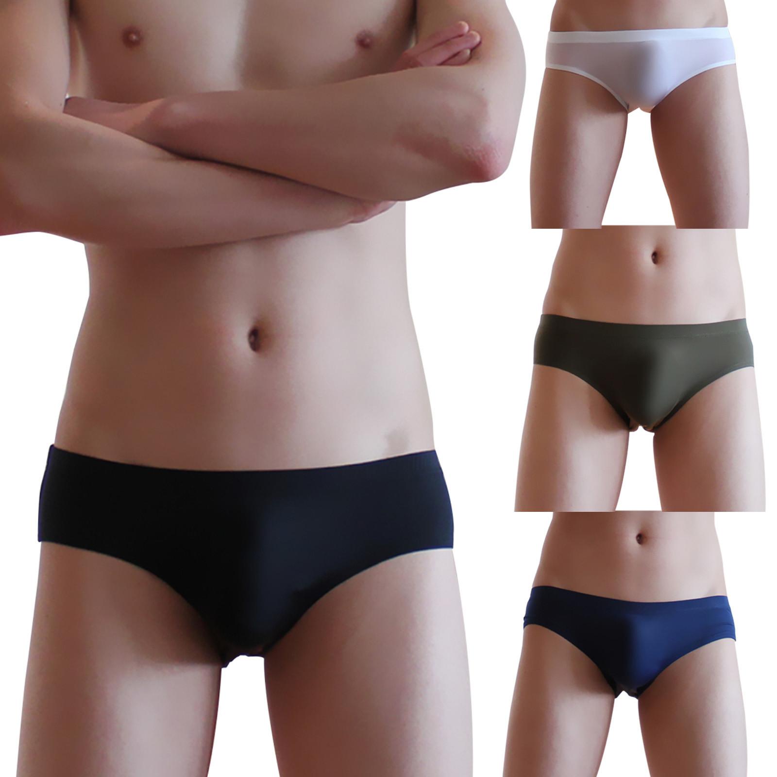 

Мода Мужские ледяные шелковые трусы Низкая талия Эластичные ягодицы Нижнее белье