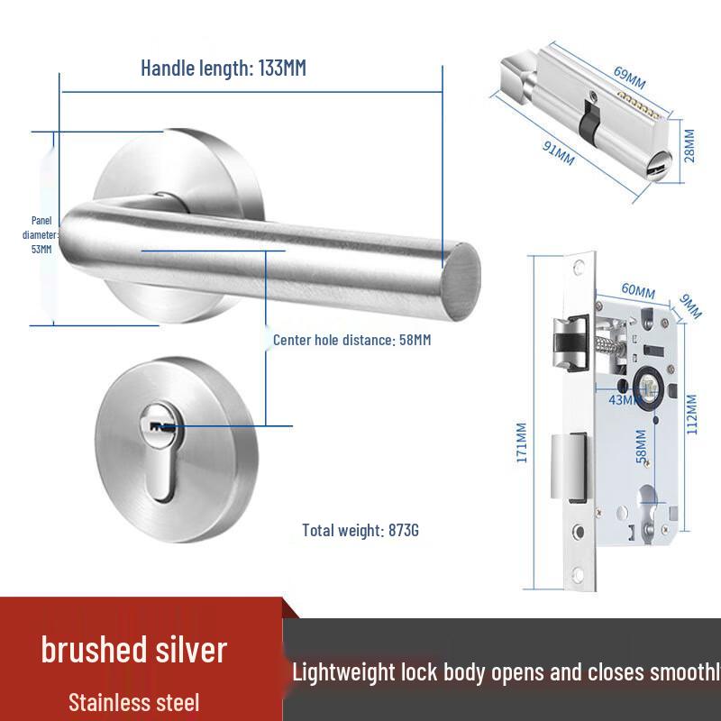 Quiet Simple Anti-Theft Split Door Handle Lock