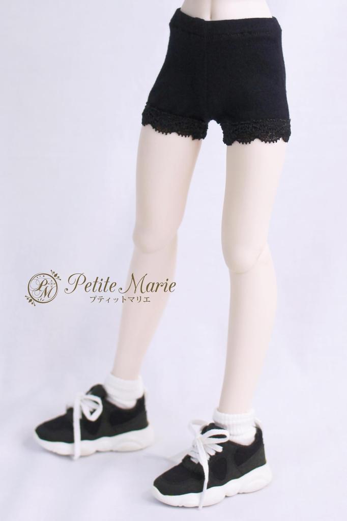 [Petite Marie] 13 MDD Compatible 14 Length Leggings with Lace, Black, Spats, Fitness Pants, Daily Pants, Casual Pants, 40cm Doll, BJD Doll Clothes