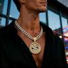 Hip Hop Spinning Dollar Pendant Jewelry Street Rap Rock Style Knife Necklace Jewelry