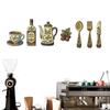 7Pcs Coffee Themed Coffee Utensil Wooden Ornament  Restaurant Decoration