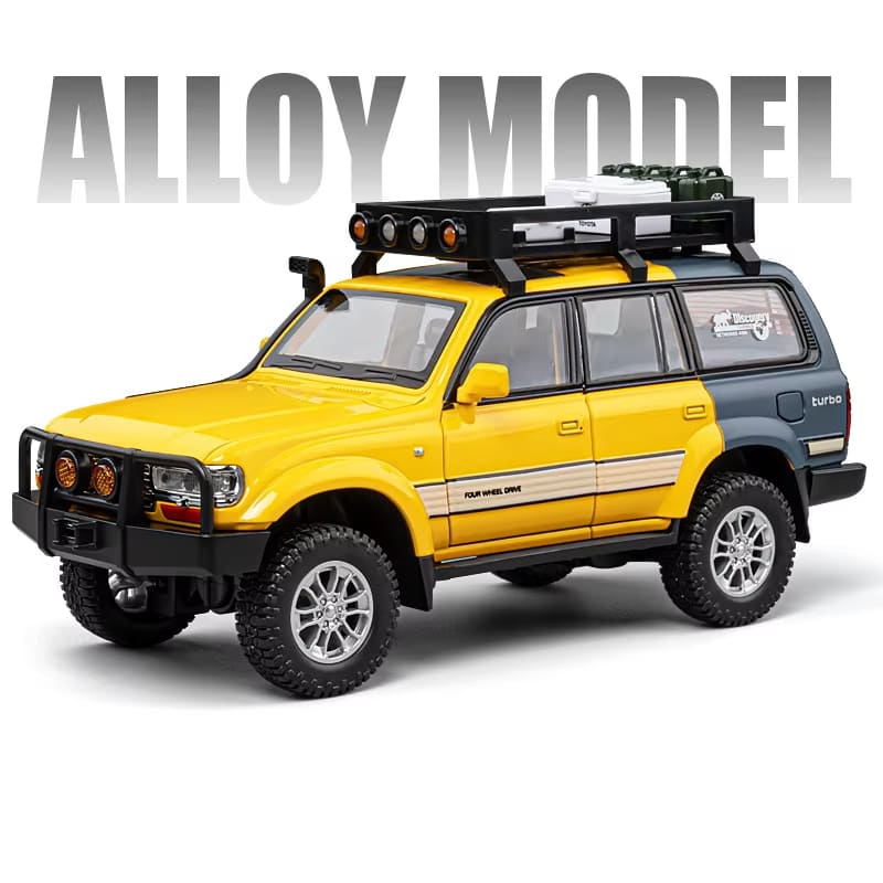 New 1:24 Toyota Land Cruiser LC80 Alloy Car Model Die-cast Metal Toy Off-road Vehicle Car Model Simulation Sound and  Light Children's Gift