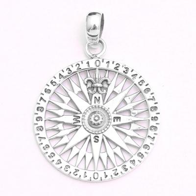 Kompassanheng, håndlagde smykker, sølvanheng, sølvsmykker, 925 sølvanheng