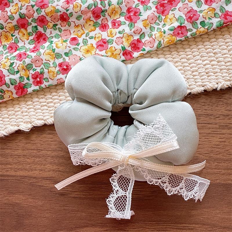 

Детские хлопковые резинки для волос с помпонами, тканевые резинки для волос с пятилепестковыми цветами в горошек, большие резинки для волос