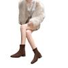 Shoes Women's New Boots Autumn Square Head Thick Heel Small Boots Show Height Spring and Autumn Suede Short Boots