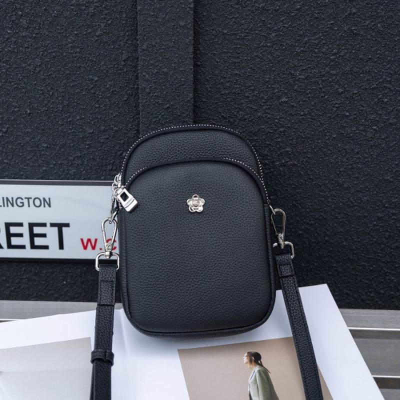 

Leather mini bag simple and fashionable first-layer cowhide mobile phone bag vertical shoulder messenger bag 21*5*14cm