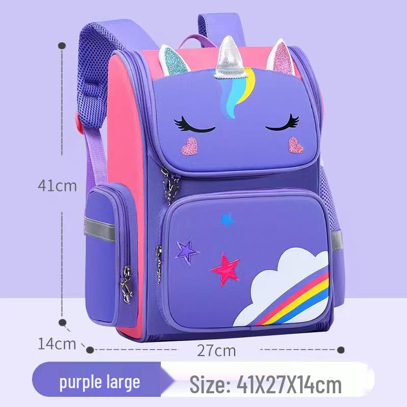 Unicorn Lightweight Wear-Resistant Backpack for Girls - Ideal for Elementary Students