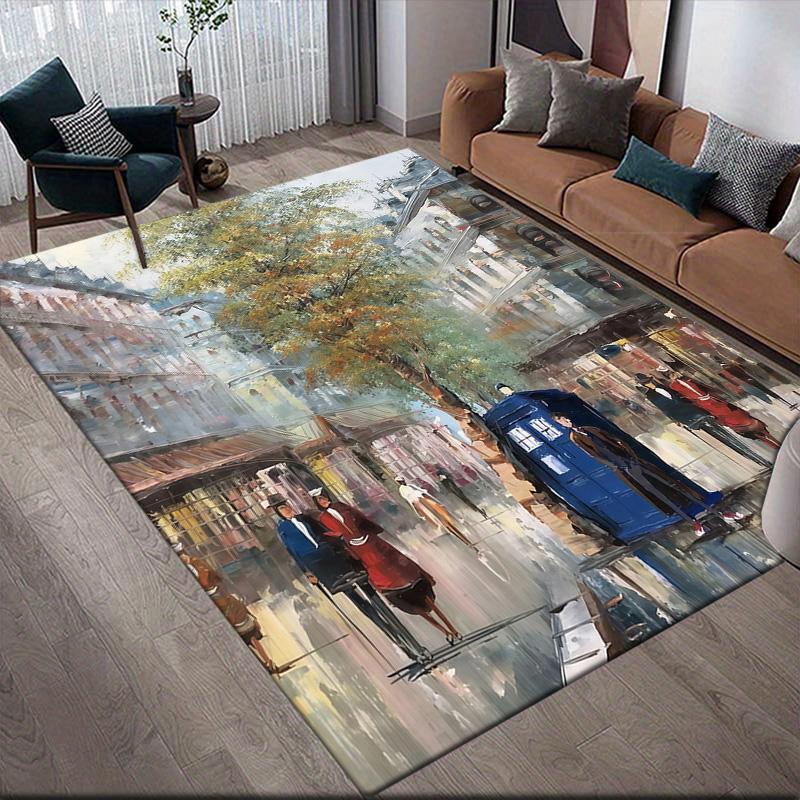 Doctor Who2 Flannel Pattern Square Carpet,Area Rug,Carpet Rug for Living Room Bedroom Sofa Playroom Decor,Non-slip Floor Mat