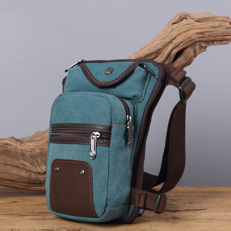 New European and American Retro Outdoor Sports Leg Bag Canvas Waist Packs Fashion Men's Messenger Bag