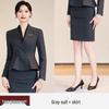Chic Professional Women's Skirt Suit - Elegant Spring/Autumn Beauty Salon Front Desk Uniform