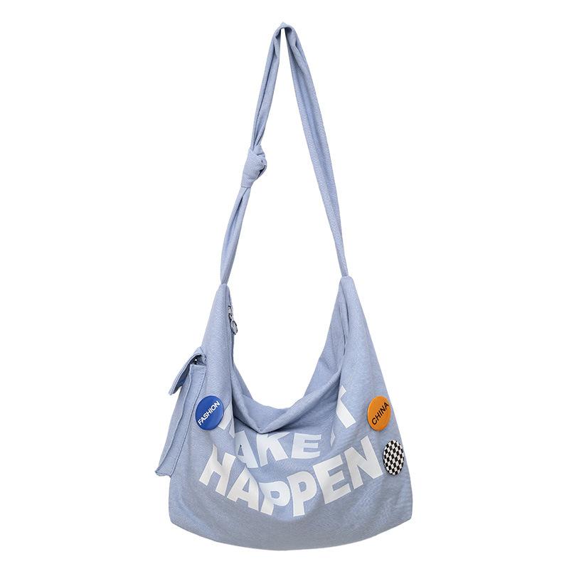 New student canvas bag going out shoulder bag tote bag large capacity daily commuting versatile