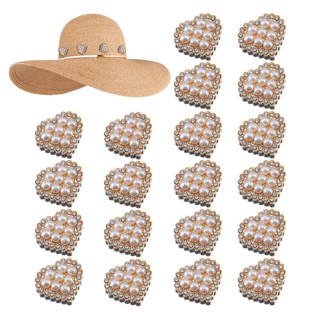 20Pcs Pearl Button Covers Detachable Clip-On Shirt Coat Decorative Buttons Sewing Button for DIY Blouses Clothing Women Men