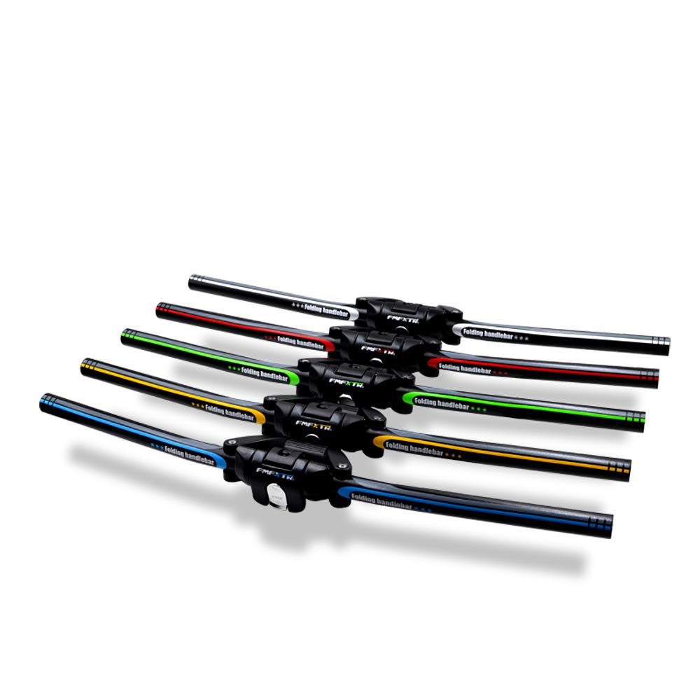 UPANBIKE Bicycle Aluminum Alloy Folding Handlebar Quick Release Foldable Bar Scooter Handlebar 31.8mm/25.4mm(Black+Yellow)