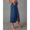 Women Long Jean Skirts Stretch Denim Midi Bodycon Skirt